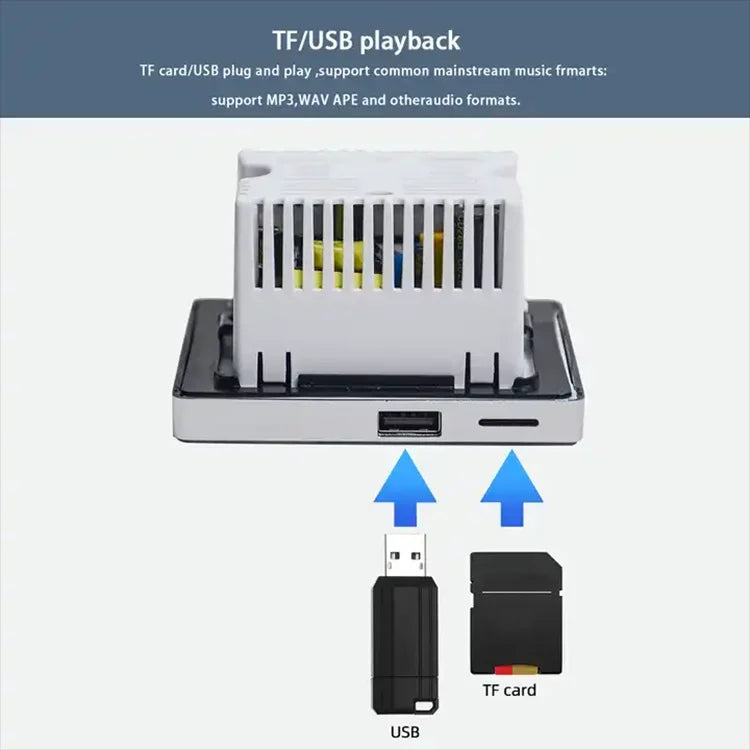 Bluetooth Wall Amplifier Touch Music Player with FM Radio - Home Smart Direct