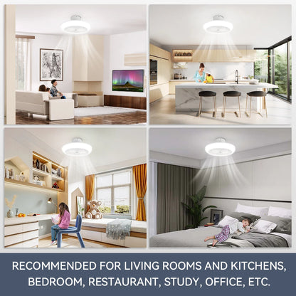Ceiling Fan with LED Light and Remote Dimmable Three Colors - Home Smart Direct