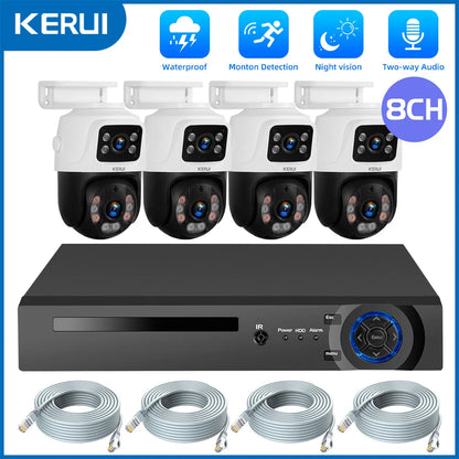 KERUI 6MP Full HD 8CH POE NVR Surveillance Camera System Dual Lens PTZ WIFI IP Home Security  Video H.265 CCTV For Russia - Home Smart Direct