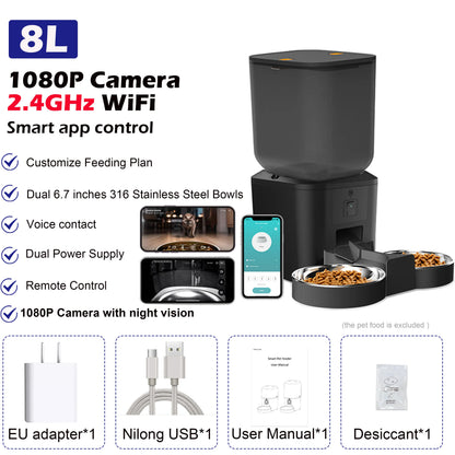 Automatic Cat Feeder with Camera and WiFi App Control