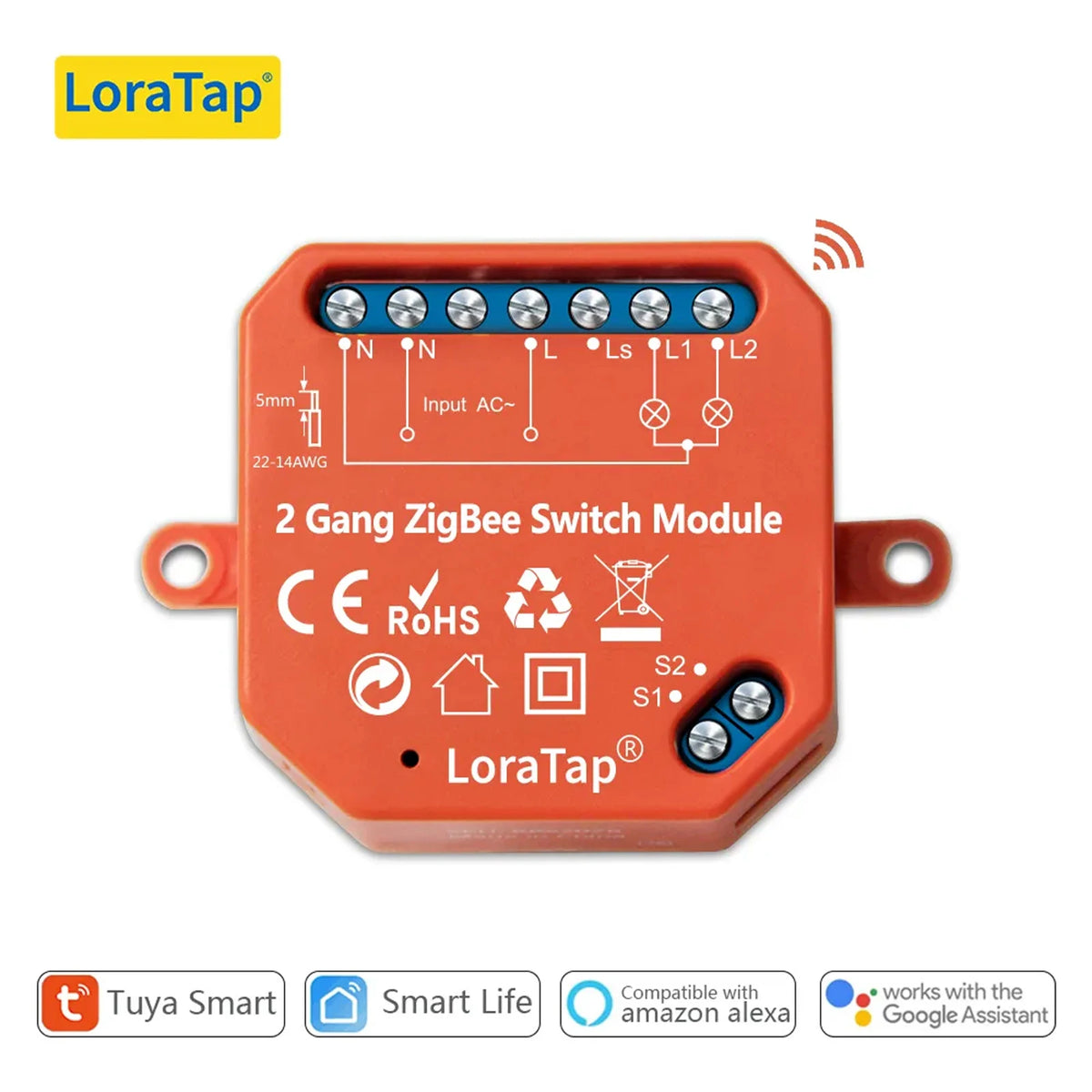 Tuya Smart Life ZigBee Switch 2 Gang Relay Module Lighting Google Home Assistant Alexa Echo App Remote Control Timer Zigbee2MQTT - Home Smart Direct