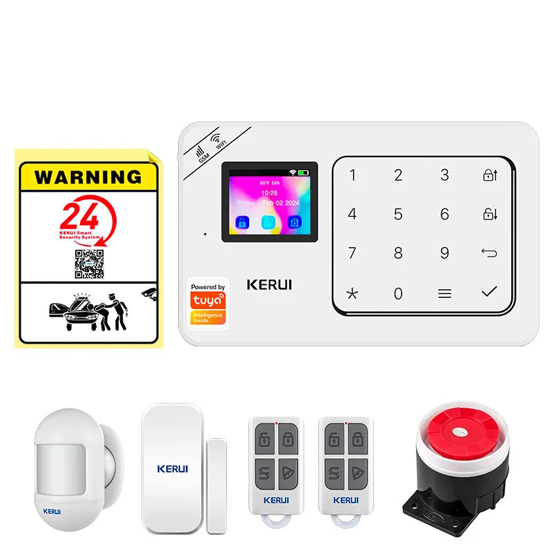 KERUI Home Alarm Kit Wireless WiFi GSM Anti-Theft with Touch Screen Tuya Smart Life App Alarm System for Security Protection - Home Smart Direct