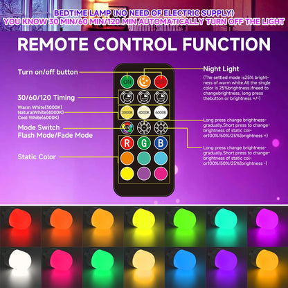 Rechargeable LED Bulb with Remote RGB for Indoor Decorative Lighting - Home Smart Direct