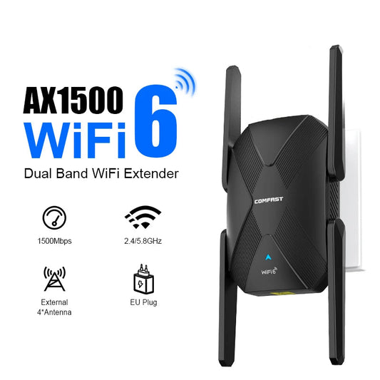 WiFi6 AX1500 AX3000 Repeater Gigabit Long Range WiFi Extender