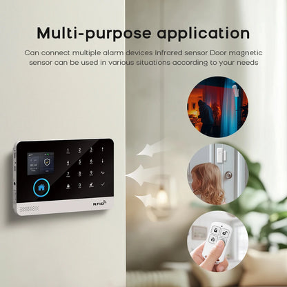 PGST WiFi 4G Tuya Smart Life Home Alarm Security System Set Kit Alexa Automation Alarm Security Protection Door Motion Detector - Home Smart Direct