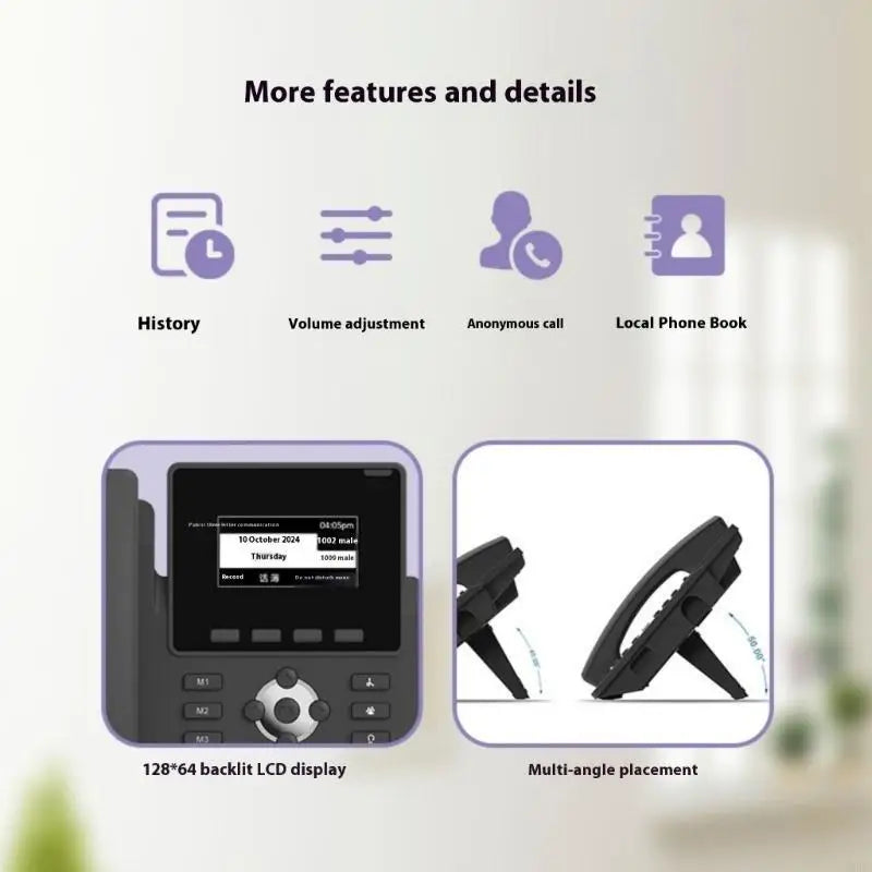 Advanced IP Phone with Gigabit Ports for Office Use