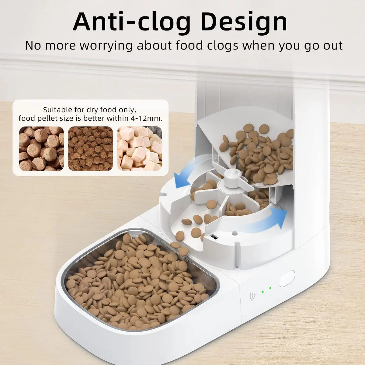 Smart WiFi Cat Feeder with Remote Control Auto Dispenser