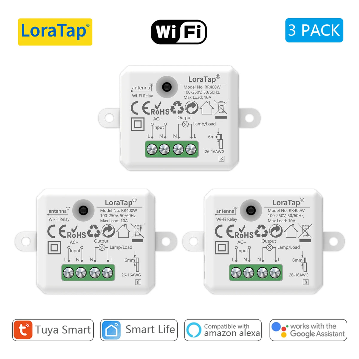 Tuya Smart Life Tiny WiFi Socket Module Light Switch, App Remote Control, Voice Control, Work with Google Home Echo Alexa - Home Smart Direct