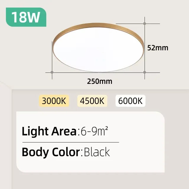 Modern LED Ceiling Light with Remote Three Color Dimming - Home Smart Direct