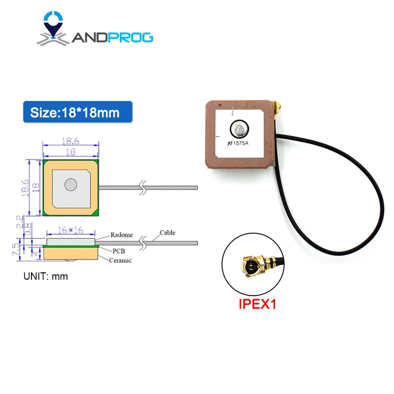 Compact Active GPS Antenna with Internal Plug Connector