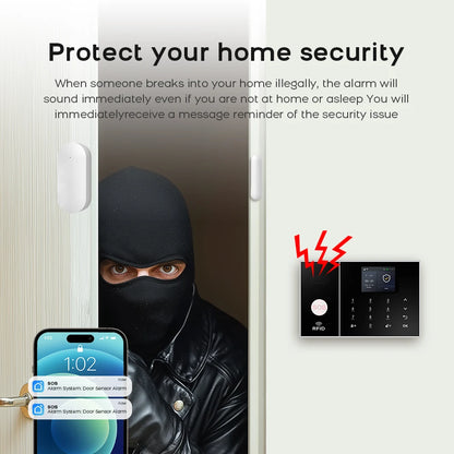 PGST WiFi 2G GSM Tuya Smart Life Home Alarm Security System Kit Alexa Automation Alarm Security Protection Door Motion Sensor - Home Smart Direct