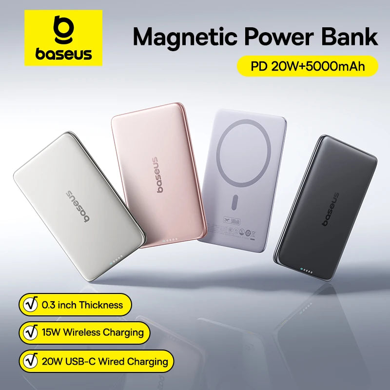 Magnetic Wireless Power Bank Slim Portable Charger - Home Smart Direct