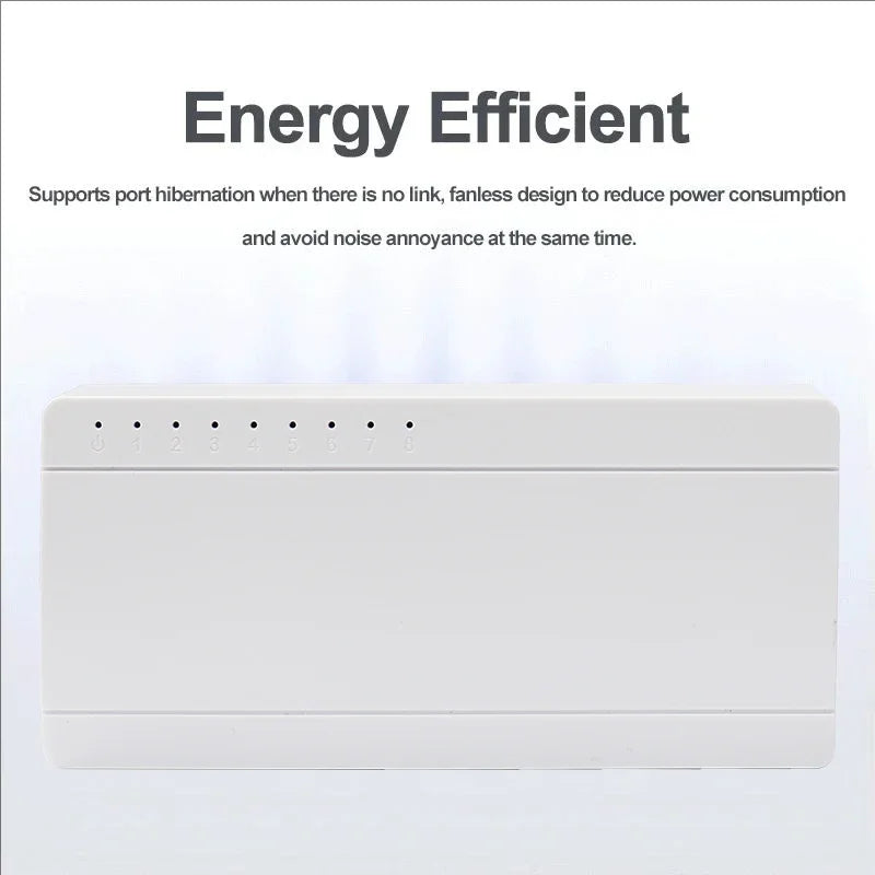 Eight Port Gigabit Ethernet Desktop Network Hub