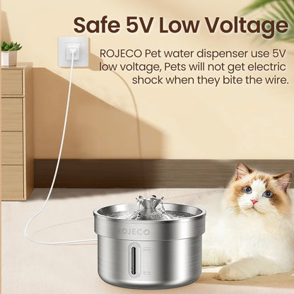 Stainless Steel Pet Water Fountain Automatic Dispenser