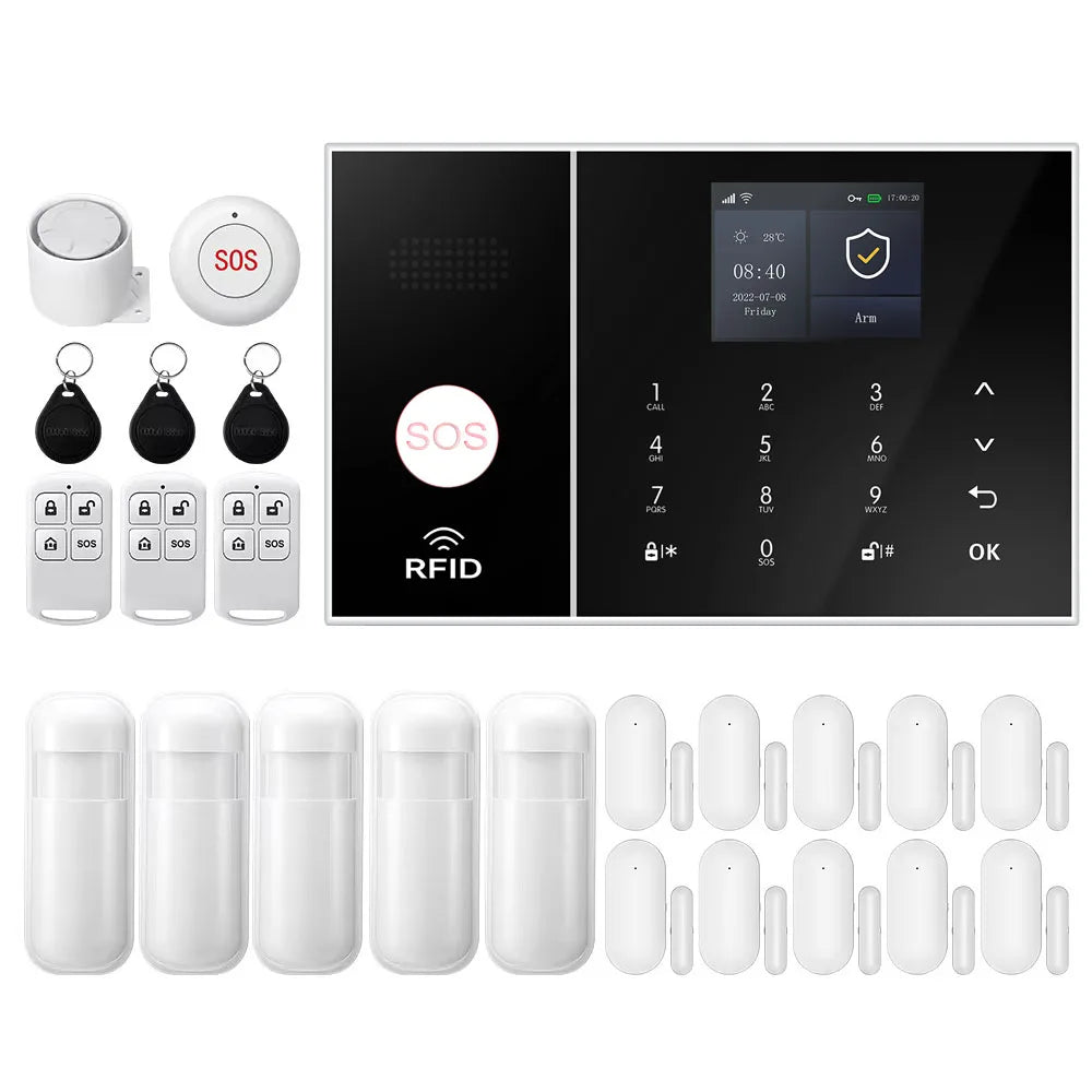 PGST WiFi 2G GSM Tuya Smart Life Home Alarm Security System Kit Alexa Automation Alarm Security Protection Door Motion Sensor - Home Smart Direct