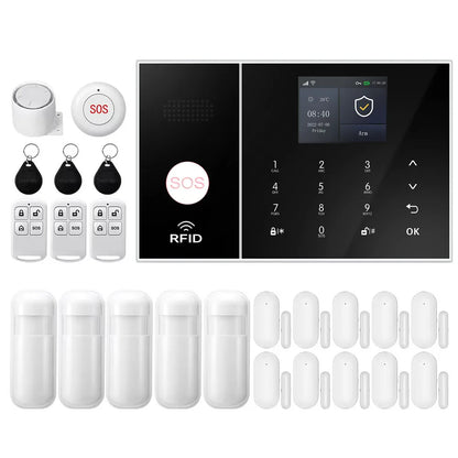 PGST WiFi 2G GSM Tuya Smart Life Home Alarm Security System Kit Alexa Automation Alarm Security Protection Door Motion Sensor - Home Smart Direct