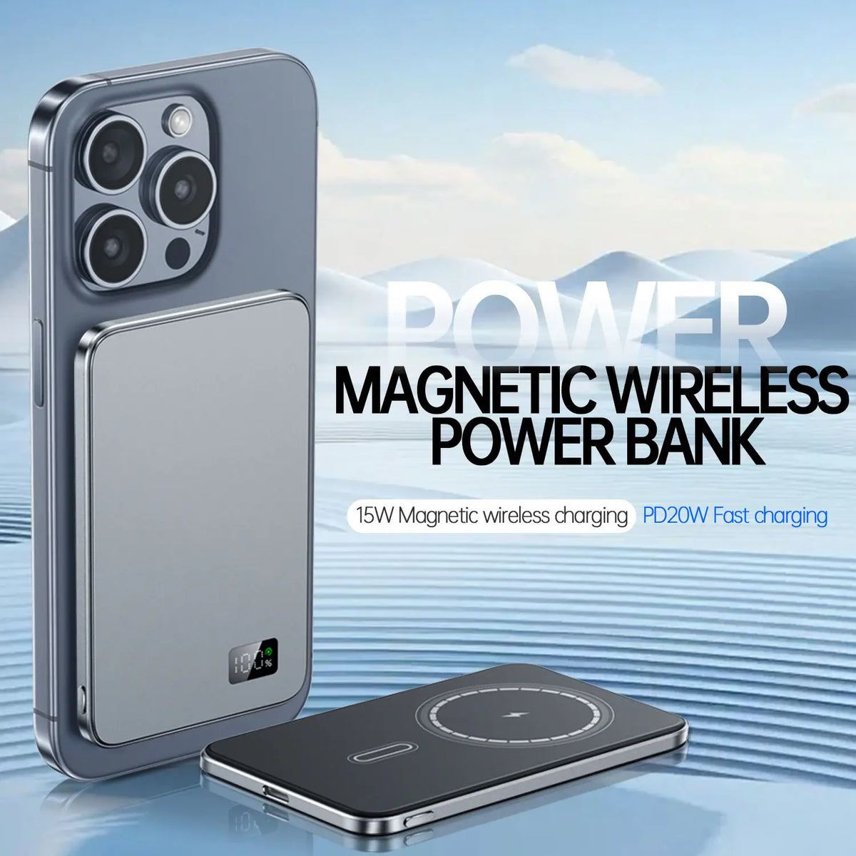 Ultra Thin Magnetic Wireless Power Bank Portable Charger - Home Smart Direct