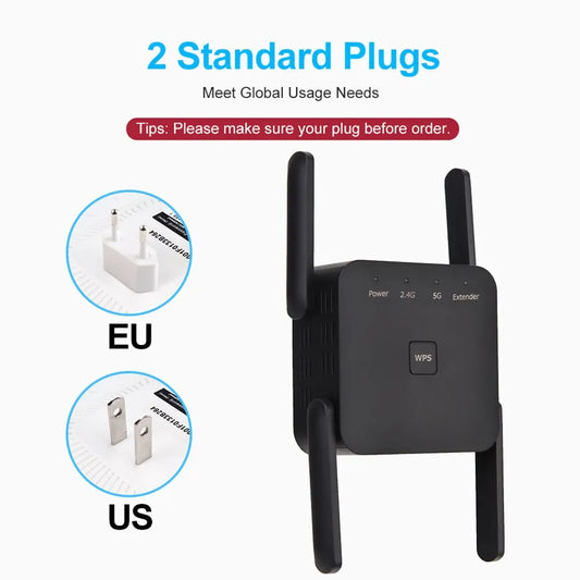 AC1200 5GHz WiFi Repeater Wireless Router Extender Long Range Signal Booster