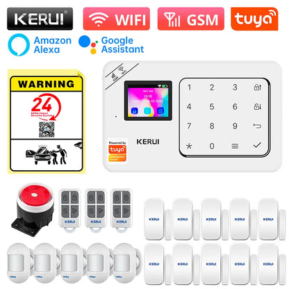 KERUI Home Alarm Kit Wireless WiFi GSM Anti-Theft with Touch Screen Tuya Smart Life App Alarm System for Security Protection - Home Smart Direct