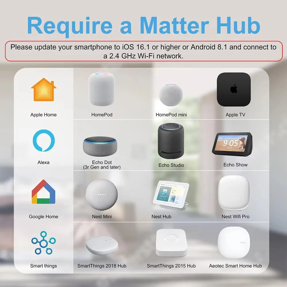 Matter WiFi Smart Socket with App and Voice Control - Home Smart Direct