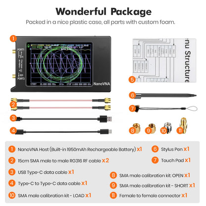 NanoVNA-H4 4 Inch Vector Network Analyzer 10kHz to 1.5GHz with SD Card
