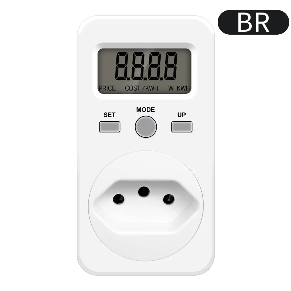 Digital Energy Meter Wattmeter Socket Voltage Power Consumption Monitor