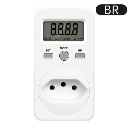 Digital Energy Meter Wattmeter Socket Voltage Power Consumption Monitor