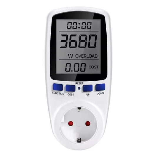 AC Wattmeter Socket Power Meter LCD Energy Measuring Outlet EU Plug