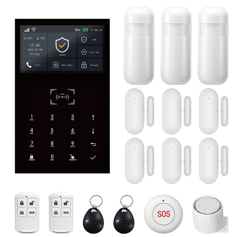 PGST WiFi 2G GSM Home Alarm System Tuya Security Protection Alarm Security System Kit Smart Life Automation Motion Door Sensor - Home Smart Direct