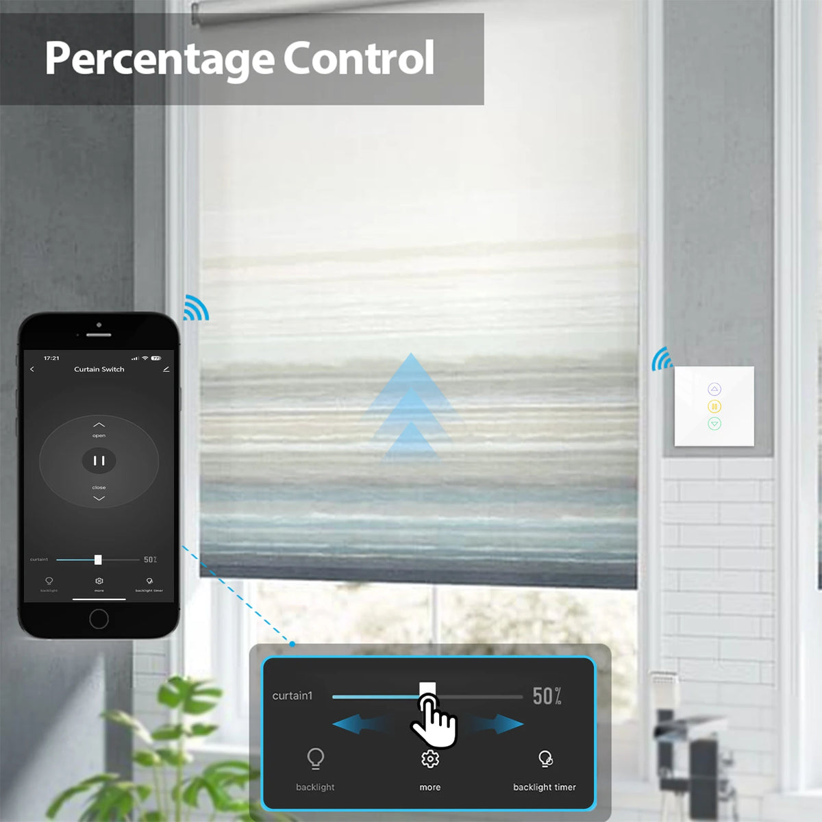 LoraTap 4th Generation WiFi Roller Shutter Curtain Switch for Electric Blind Google Home Alexa Smart Life App Remote Control - Home Smart Direct