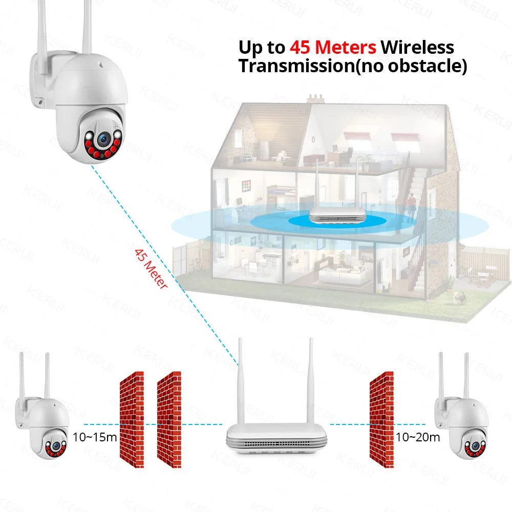 KERUI 2K 4MP Outdoor Full HD Security WIFI IP Camera Icsee 2.5inch HDD Match For Wireless MINI 8CH NVR System Host - Home Smart Direct