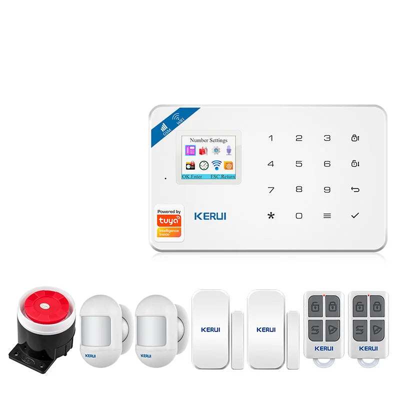 Ship For ES/MX/RU KERUI Alarm System W181 WIFI GSM Alarm Home Kit Tuya Smart APP Motion Sensor Detector Door Sensor Sounder - Home Smart Direct