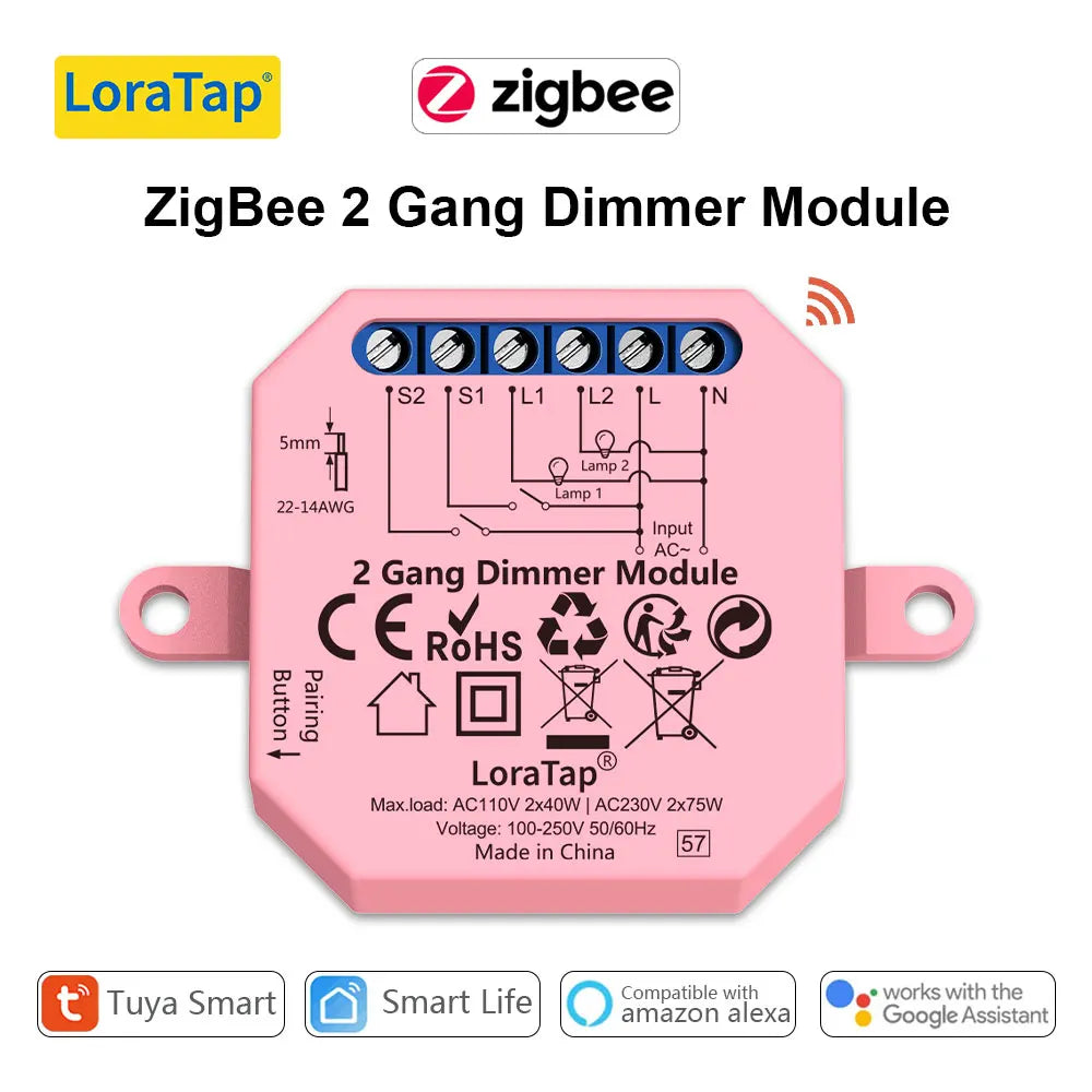 LoraTap Tuya Smart Life ZigBee WiFi Light Switch Module Dimmer Energy Monitor App Remote Control Alexa Google Home Voice Control - Home Smart Direct