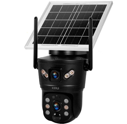 KERUI Outdoor 6MP Solar Camera 4G SIM WIFI Solar Panel Dual Lens Camera Waterproof Home Security CCTV Video Surveillance V380pro - Home Smart Direct