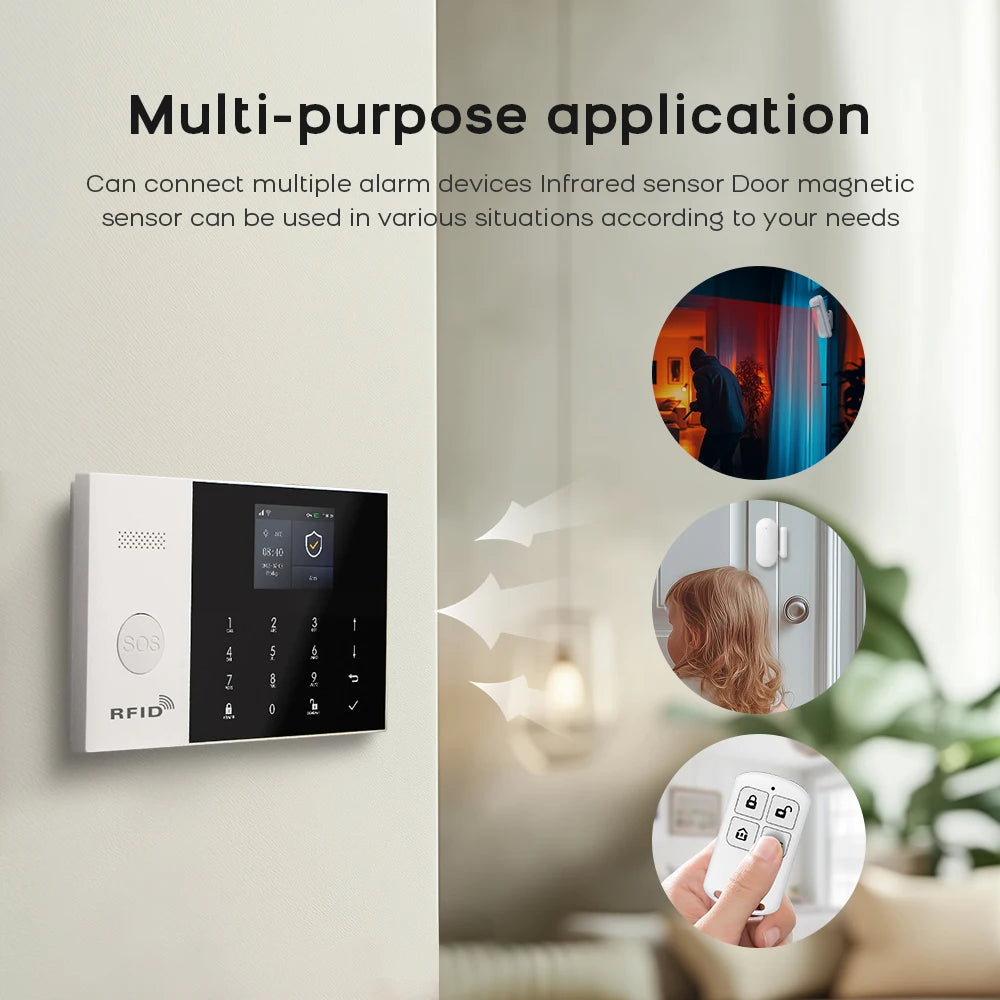 PGST 4G WiFi Smart Life Alarm Security System Kit Set Tuya Alexa Home Automation Alarm Security Protection Door Motion Detector - Home Smart Direct