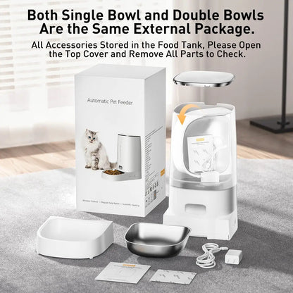 Smart WiFi Cat Feeder with Remote Control Auto Dispenser