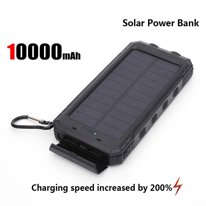 Solar Power Bank Portable Charger with Light for Outdoor Use - Home Smart Direct