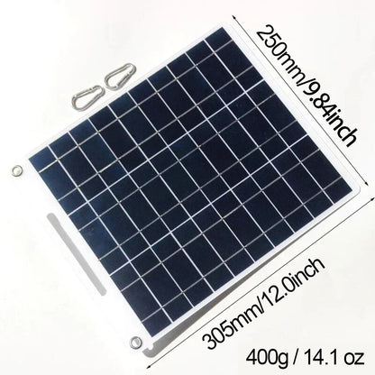 Portable Solar Charger with Dual USB and Waterproof Design