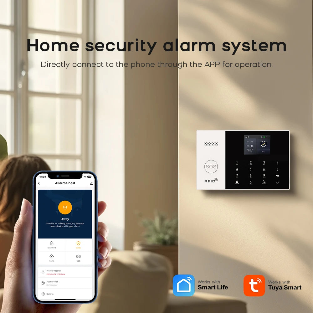 PGST 4G WiFi Smart Life Alarm Security System Kit Set Tuya Alexa Home Automation Alarm Security Protection Door Motion Detector - Home Smart Direct