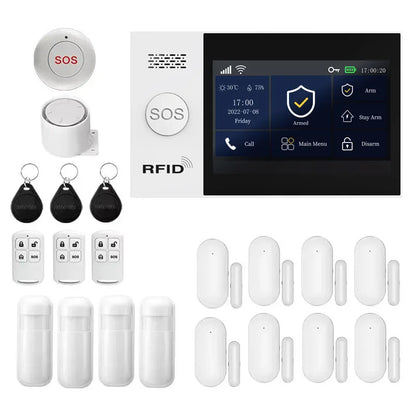 PGST WiFi 4G Tuya Smart Life Home Alarm Security System Kit Alexa Home Automation Alarm Security Protection Door Motion Sensor - Home Smart Direct