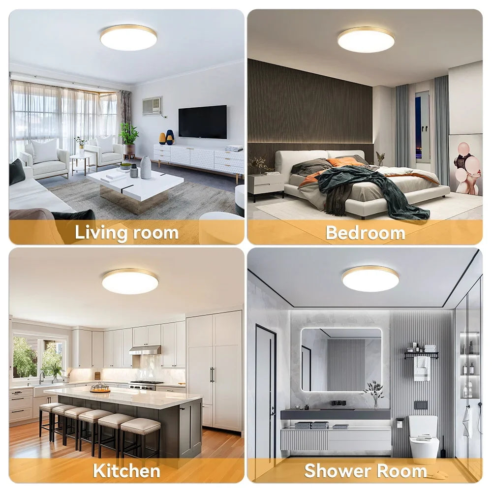Modern LED Ceiling Light with Remote Three Color Dimming - Home Smart Direct