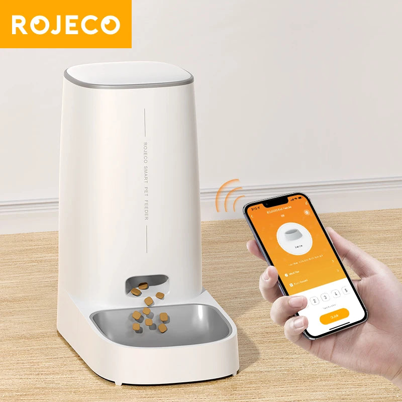 Smart WiFi Cat Feeder with Remote Control Auto Dispenser