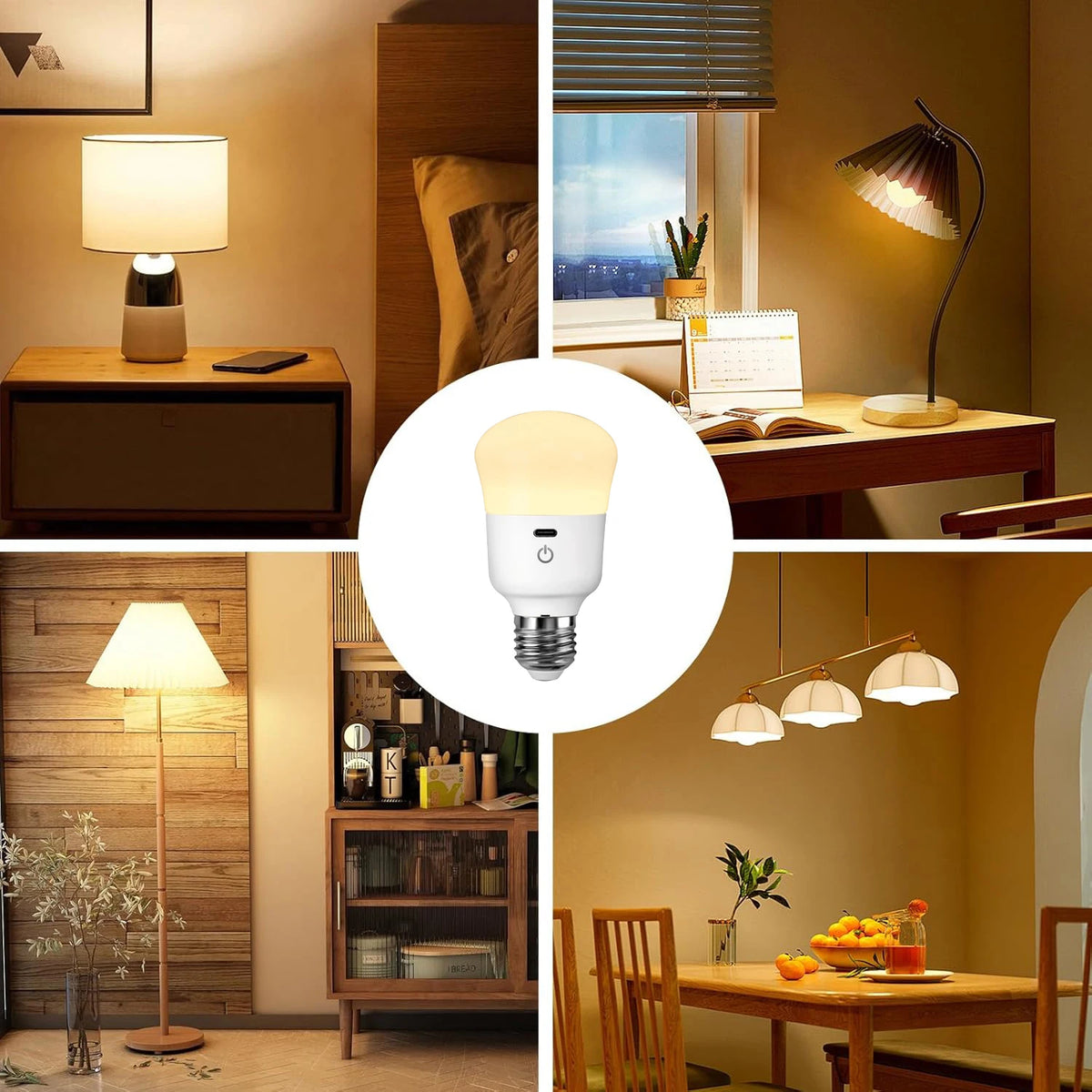 USB Rechargeable LED Bulb with Remote RGB Timer Emergency Backup - Home Smart Direct