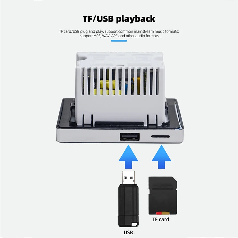 Bluetooth Wall Amplifier Touch Stereo Audio Panel - Home Smart Direct