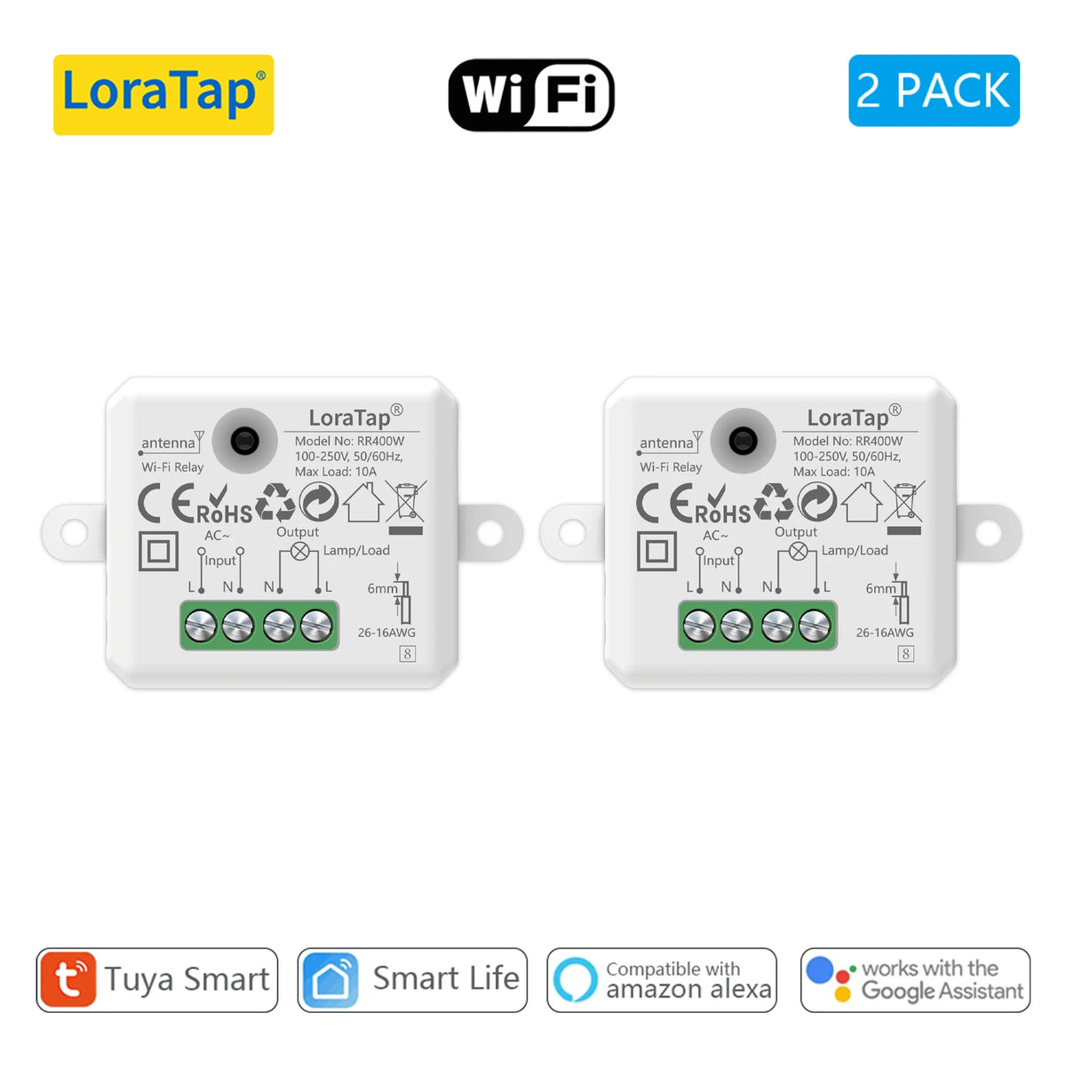 Tuya Smart Life Tiny WiFi Socket Module Light Switch, App Remote Control, Voice Control, Work with Google Home Echo Alexa - Home Smart Direct