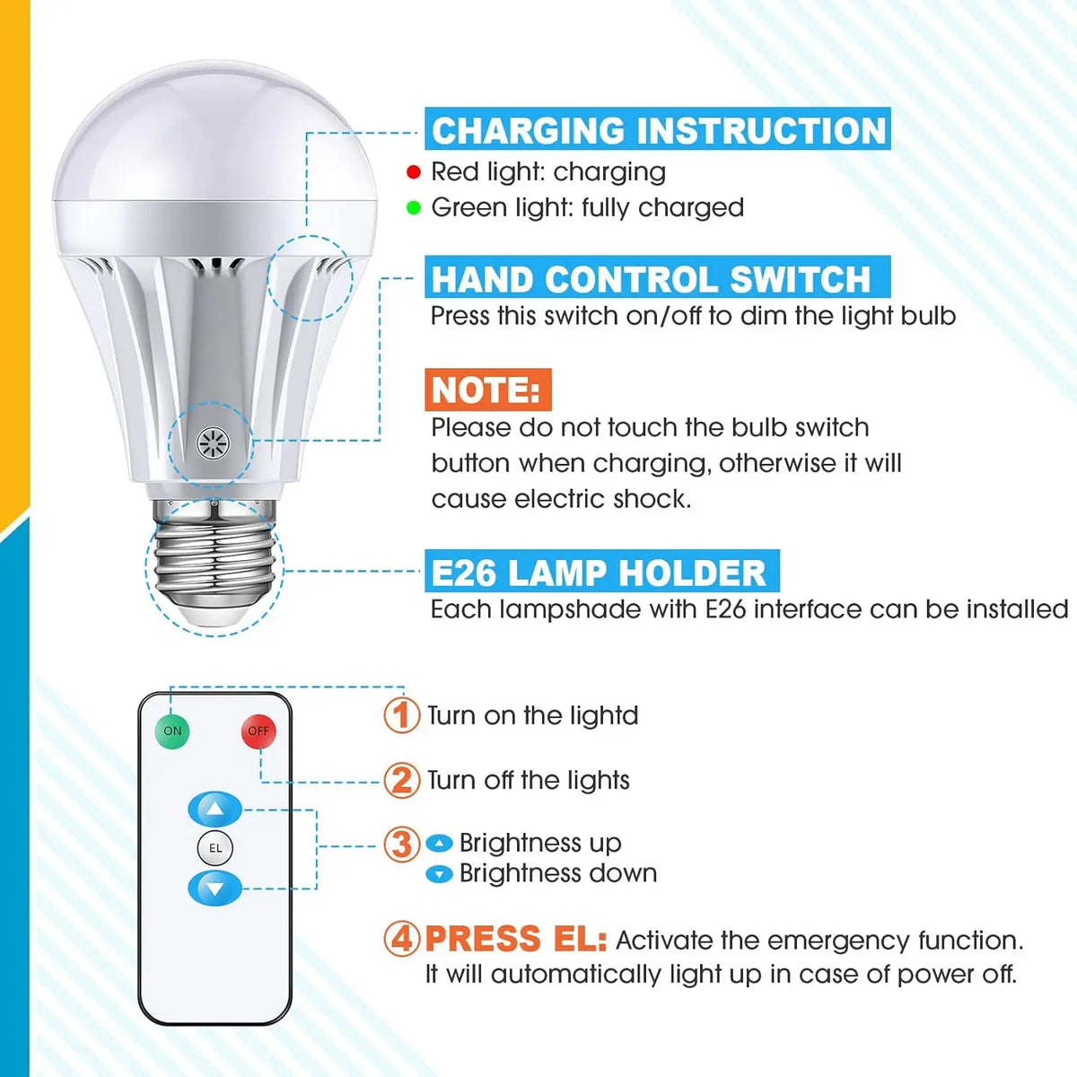 Rechargeable LED Magic Bulb with Remote Emergency Lamp - Home Smart Direct