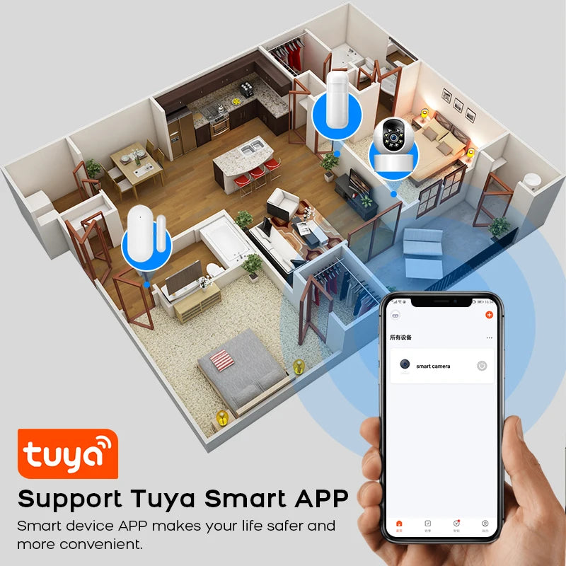 PGST WiFi GSM Security Protection Alexa Tuya Smart Life Home Automation Motion Door Magnetic Sensor Alarm Security System Kit - Home Smart Direct