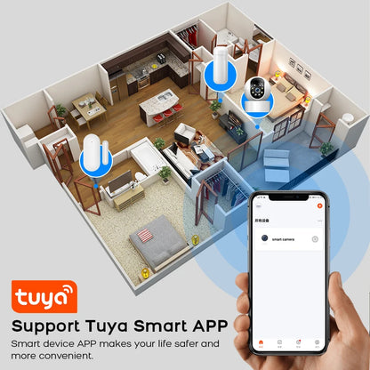 PGST WiFi GSM Security Protection Alexa Tuya Smart Life Home Automation Motion Door Magnetic Sensor Alarm Security System Kit - Home Smart Direct