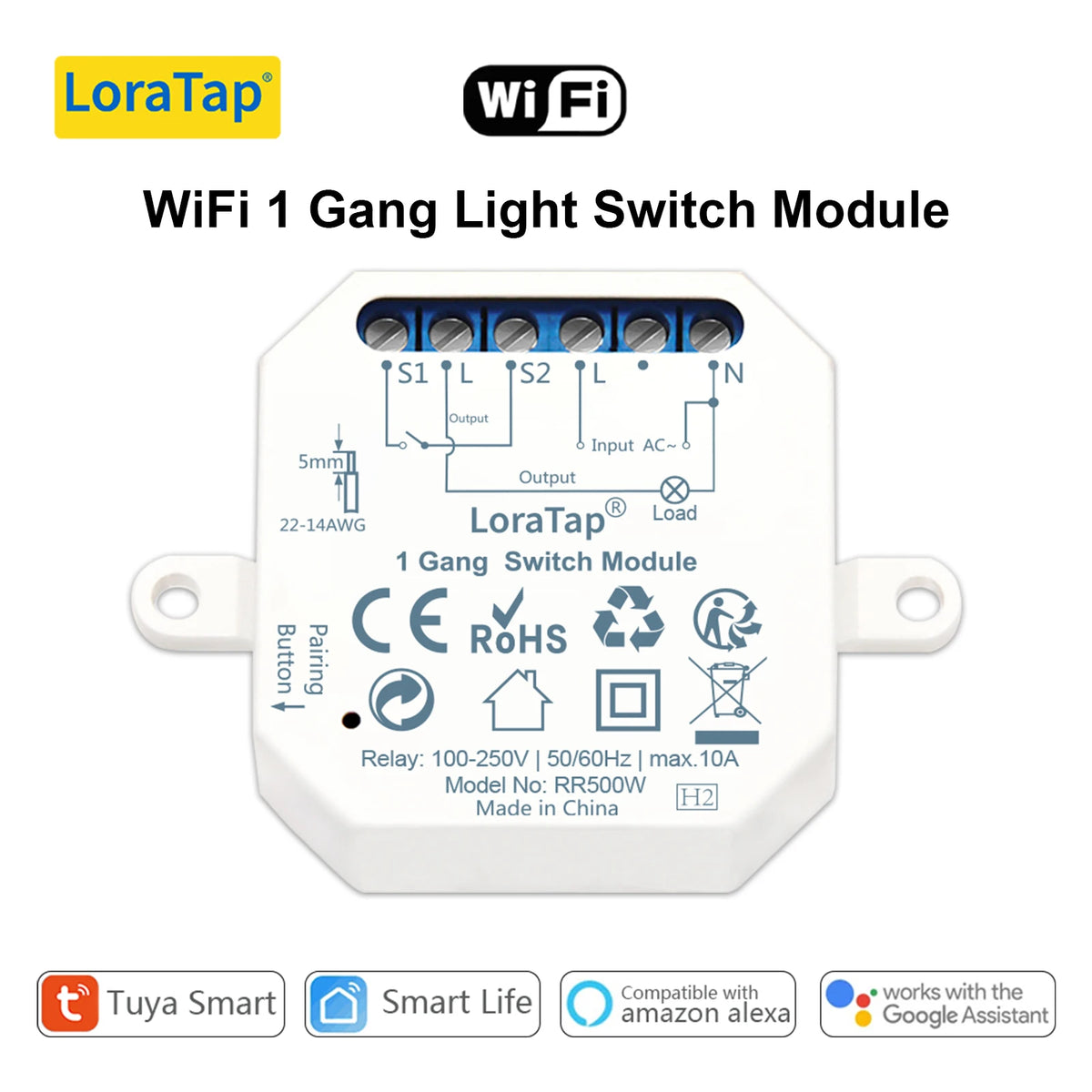 LoraTap Tuya Smart Life ZigBee WiFi Light Switch Module Dimmer Energy Monitor App Remote Control Alexa Google Home Voice Control - Home Smart Direct