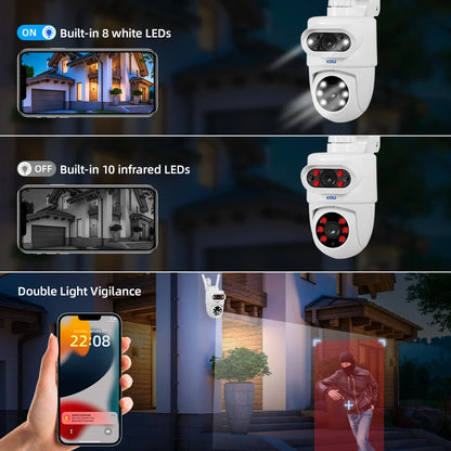 KERUI 10MP 5K PTZ IP Camera for Outside Tuya Smart 5K Dual Lens Outdoor Camera Security Night Vision Waterproof Motion Detection - Home Smart Direct